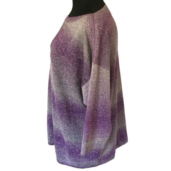 Croft & Barrow Women's Plus Lavender Pink Boatneck Space-Dye Light Knit Sweater - Picture 3 of 15